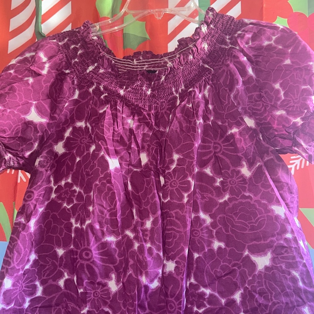 Mossimo Supply Co. Purple Floral Blouse - Picture 2 of 2